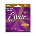 Elixir Nanoweb Phosphor Bronze Guitar Strings Custom Light