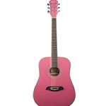 Oscar Schmidt Dreadnought Acoustic 3/4 Guitar Pink