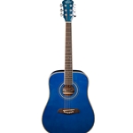 Oscar Schmidt Dreadnought Acoustic 3/4 Guitar Trans Blue