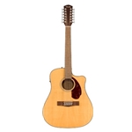 Fender CD-140SCE Dreadnought Acous-Elec Guitar 12 string Natural w/case