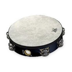 Remo Tambourine 10" Double Row w/ Head Black