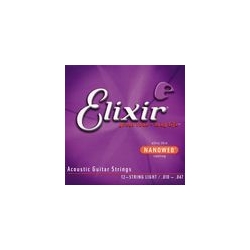 Elixir Nanoweb Guitar Strings 12 String Light