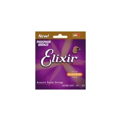 Elixir Nanoweb Phosphor Bronze Guitar Strings Custom Light