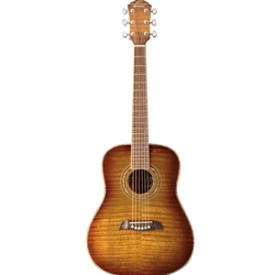 Oscar Schmidt Dreadnought Acoustic 3/4 Guitar Flame Yellow Sunburst