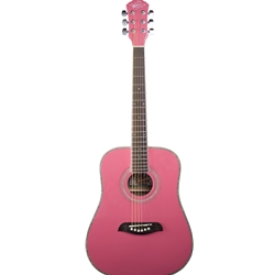 Oscar Schmidt Dreadnought Acoustic 3/4 Guitar Pink